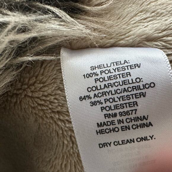 Vintage 90s Y2K Allen B. Schwartz Distressed Faux Fur Jacket Boho Coat Size M - Picture 5 of 7